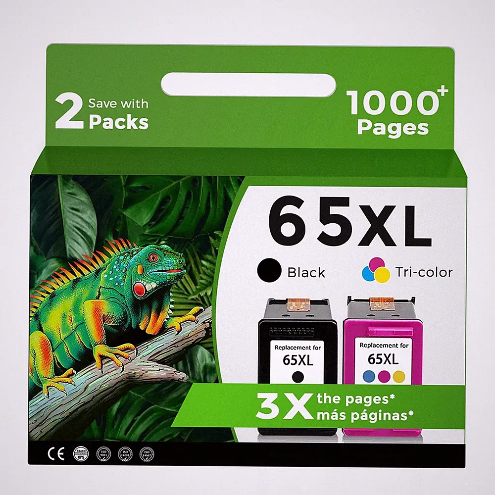 65XL Ink Cartridges for HP 65 HP65 XL HP65XL Black Color Combo Pack High-Yiel...