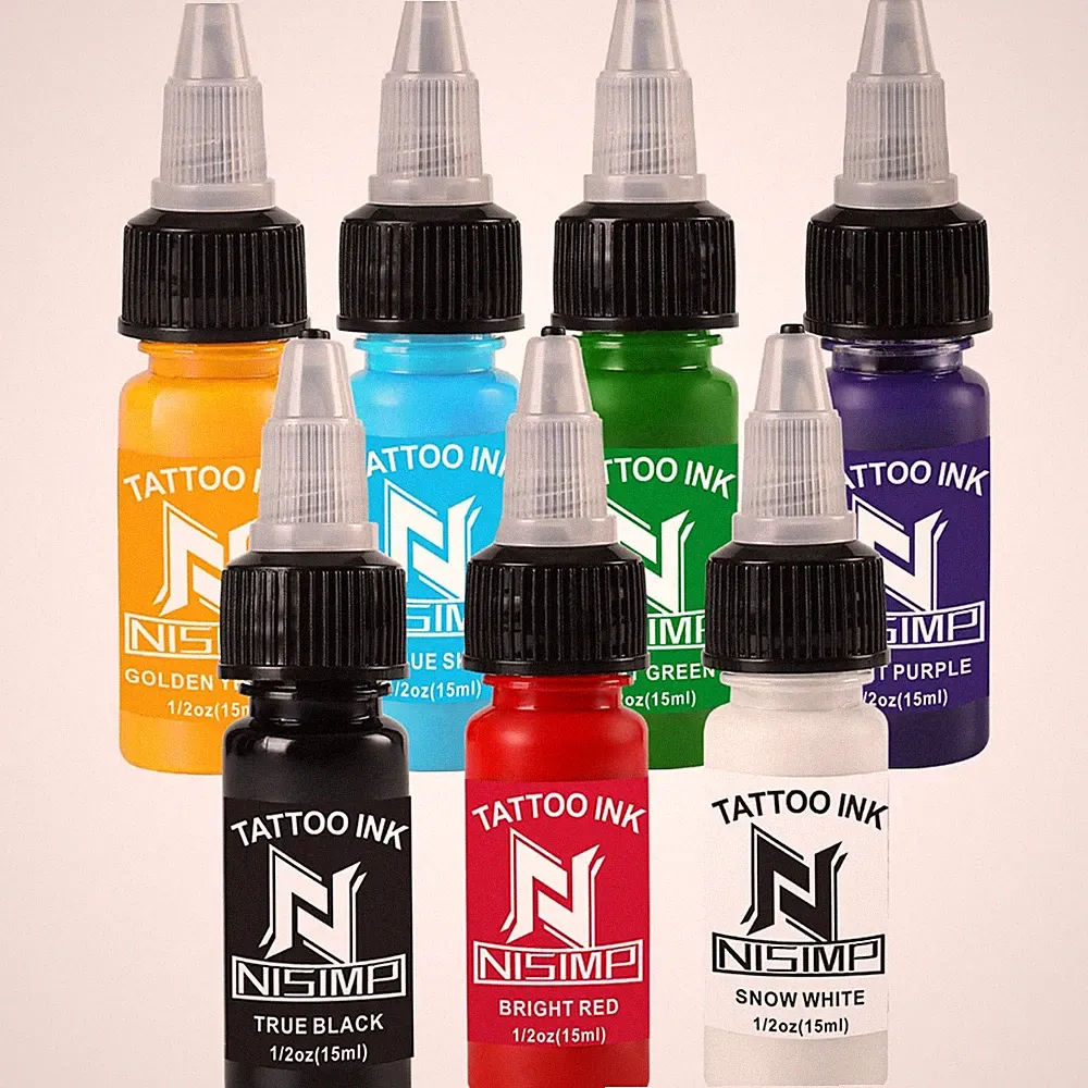 Ink Color Pigment Set-Vegan Friendly,1/2oz 15ml 7 Colors Ink Kit Set