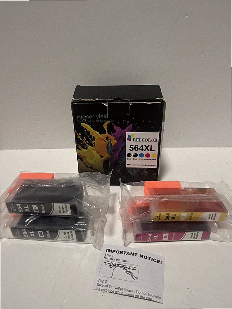 Relcolor 564XL High Yield Ink Combo Pack for HP Printers – Cyan Missing.