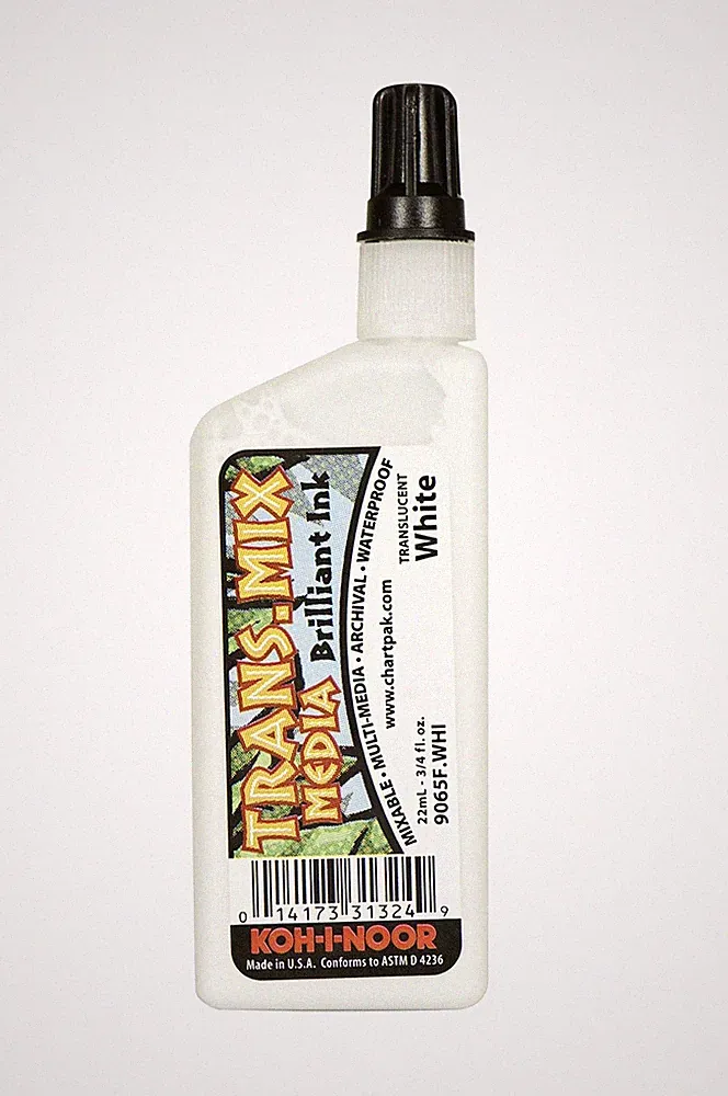 Translucent Mix Media Pigment-Based Drawing Ink 0.75 Oz. Bottle White 9065F.WHI