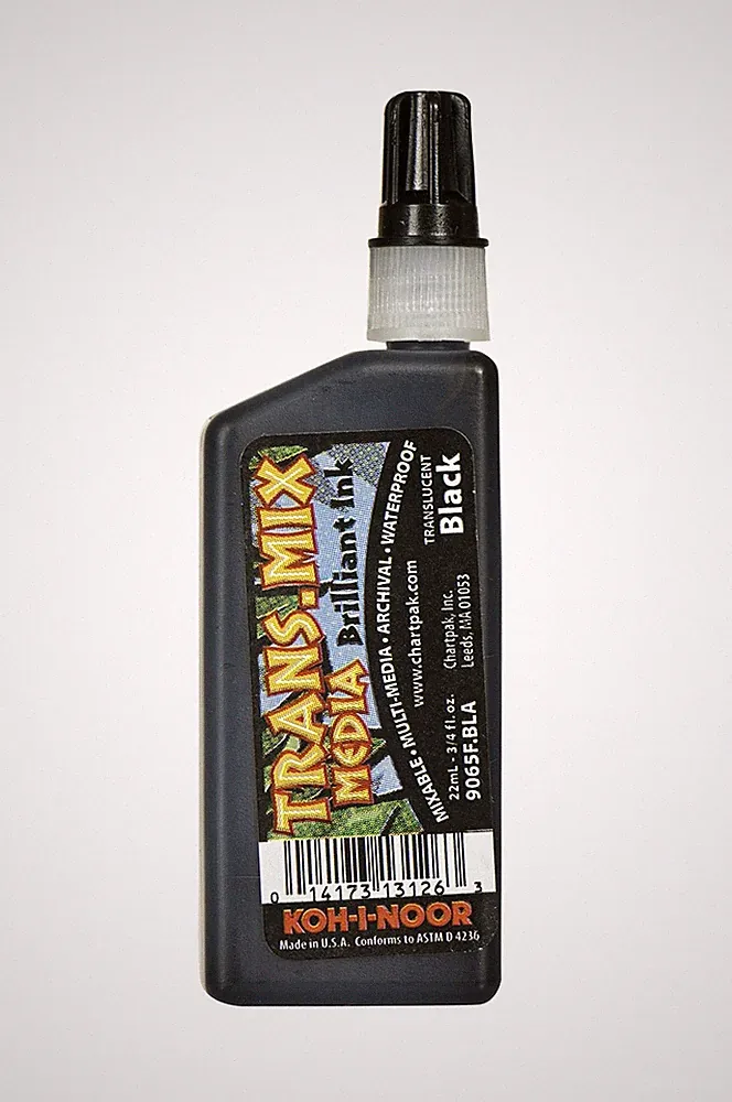 Translucent Mix Media PigmentBased Drawing Ink, 0.75 Oz. Bottle, Bla...